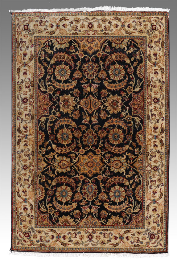 Appraisal: INDO-PERSIAN HAND KNOTTED WOOL RUG ' x ' This rug