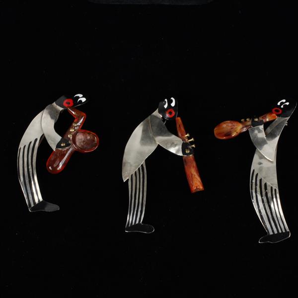 Appraisal: Josephine Baker pc Painted Jazz Quartet missing one Musician Brooch