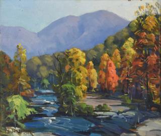 Appraisal: Louis E Jones Oil On Board Smoky Mtns Louis E