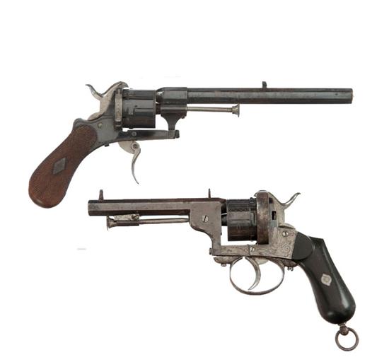 Appraisal: TWO PINFIRE REVOLVERS European mid th century One marked ''Arendt