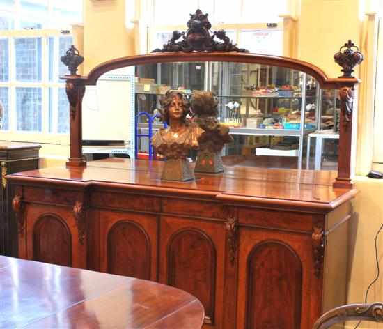 Appraisal: A Victorian mahogany and fiddleback Blackwood sideboard Attributed to Robert