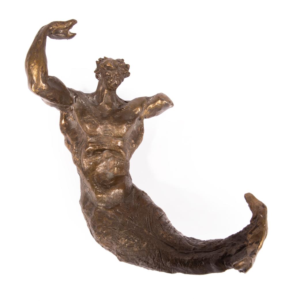 Appraisal: Mario Villa Nicaraguan New Orleans - Merman bronze unsigned h