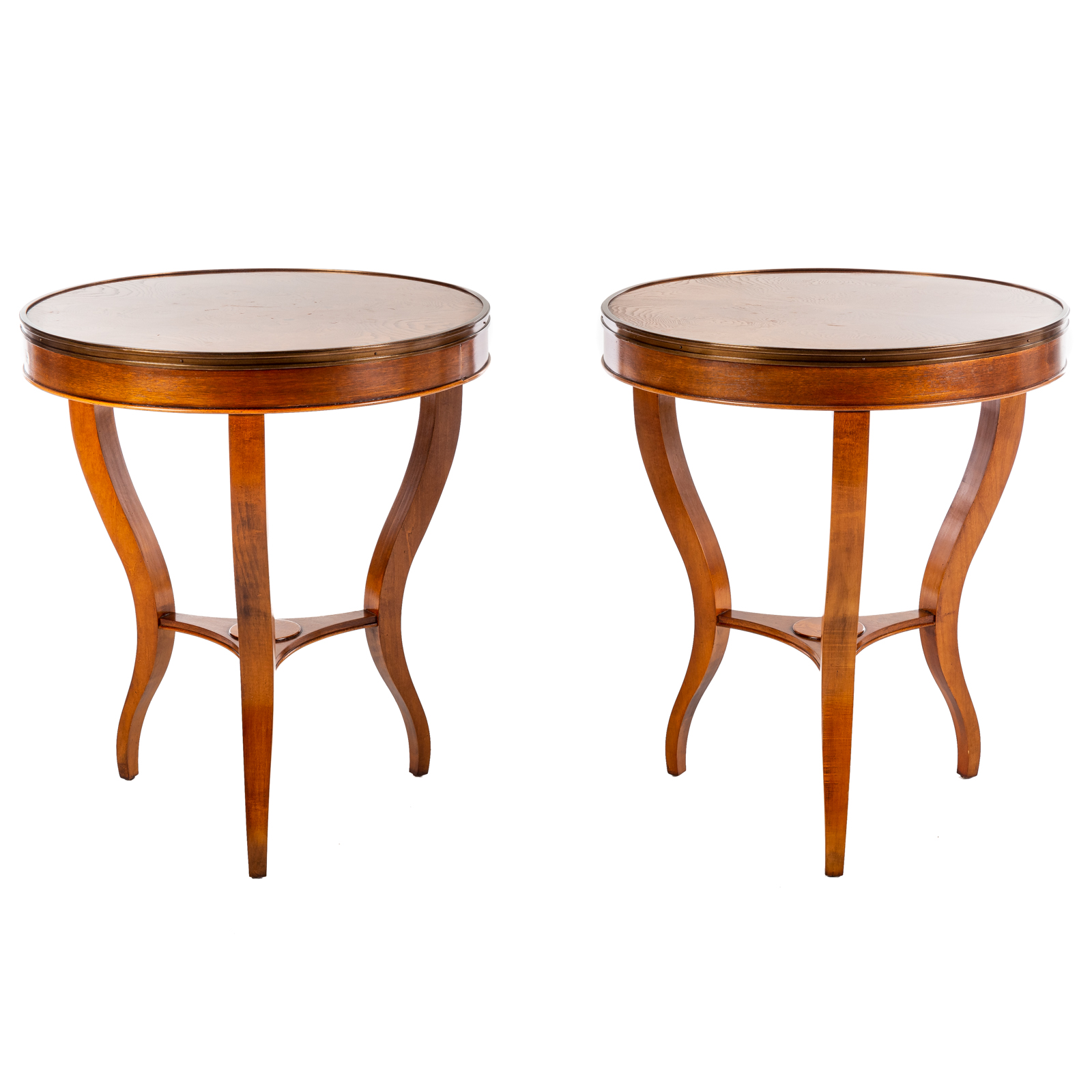 Appraisal: A PAIR OF HICKORY CHAIR ROUND OCCASIONAL STANDS th century