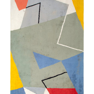 Appraisal: A Post Modern Geometric Color-Block Wool Pile Rug LAST QUARTER