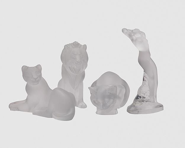 Appraisal: Four LALIQUE Glass Figurines Four LALIQUE Glass Figurines comprising -