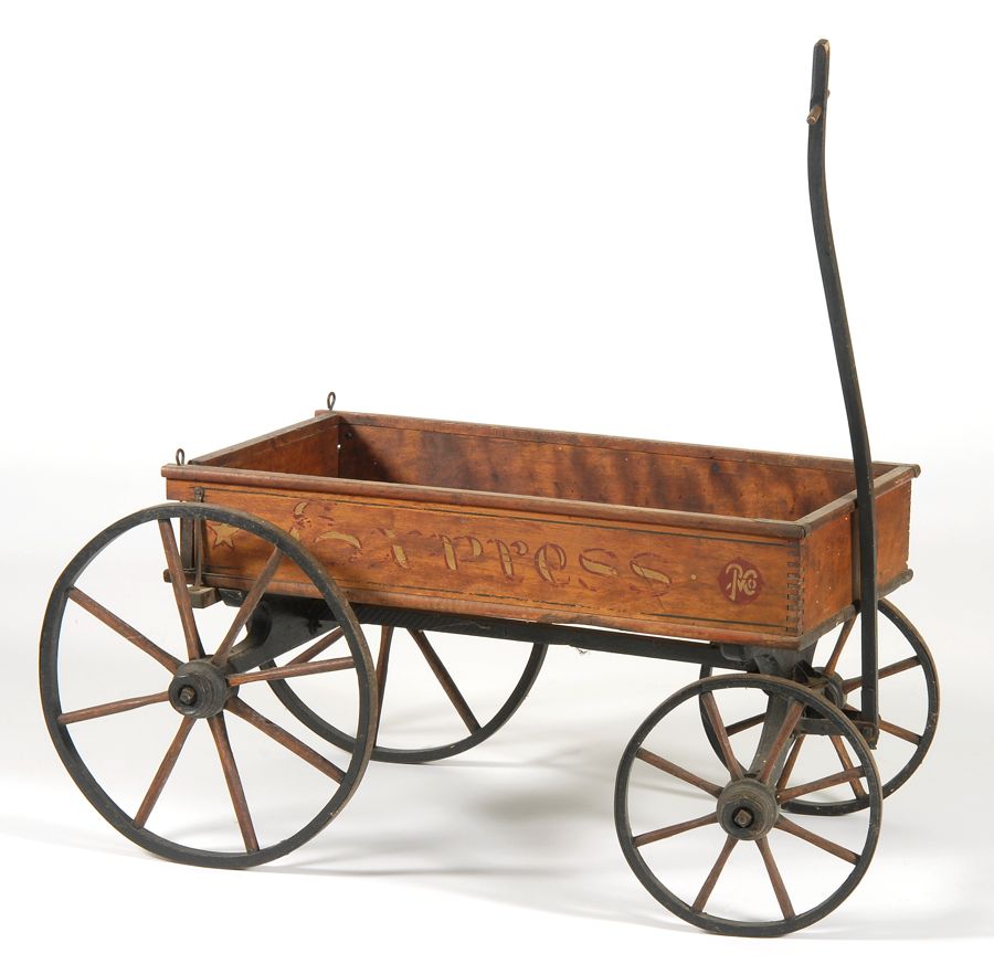 Appraisal: PARIS MFG CO WOODEN PULL-CART Late th CenturyExpress painted on