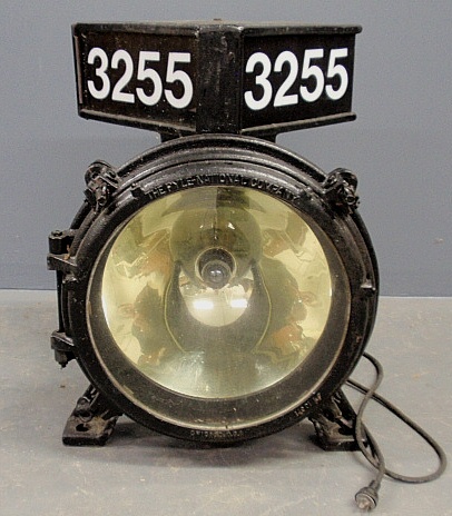 Appraisal: - Cast iron locomotive headlight by The Pyle National Company