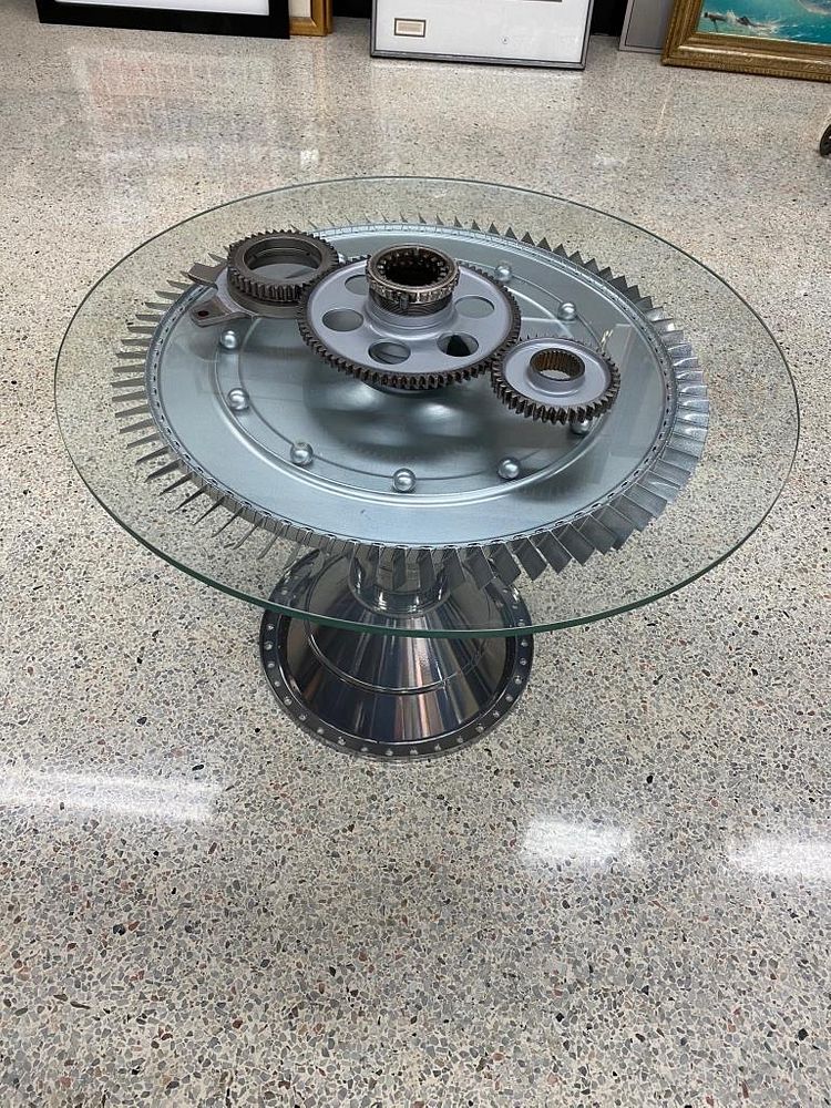 Appraisal: RARE C HUB WITH C TURBINE MODERN TABLE RARE C