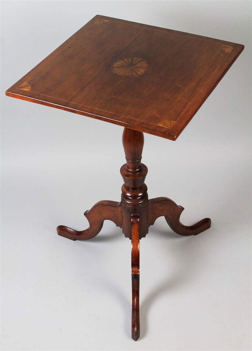 Appraisal: FEDERAL INLAID CHERRYWOOD CANDLESTAND CONNECTICUT FROM THE ISRAEL SACK COLLECTION