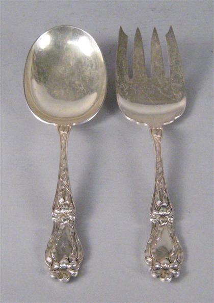 Appraisal: Frank M Whiting Co 'Lily' pattern sterling silver salad serving