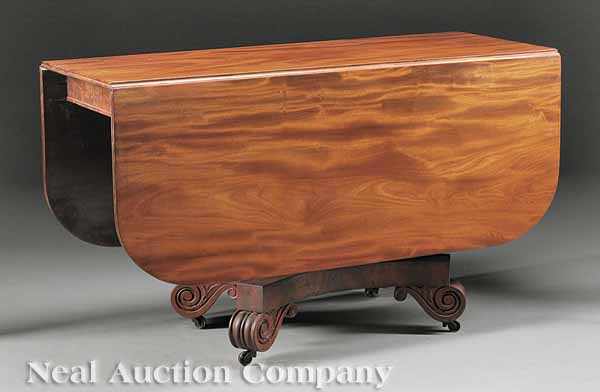 Appraisal: An American Classical Mahogany Drop-Leaf Dining Table early th c