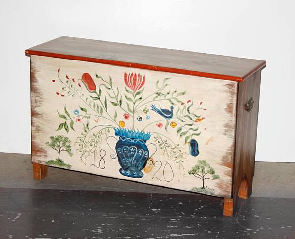 Appraisal: A Pennsylvania style paint decorated blanket chest