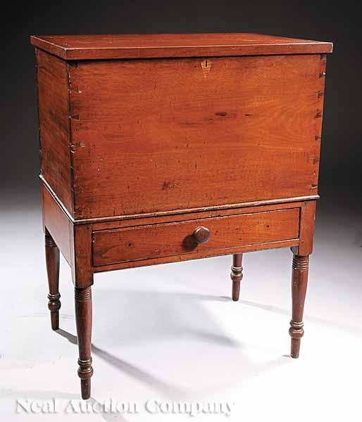 Appraisal: A Southern Late Federal Walnut Sugar Chest early th c