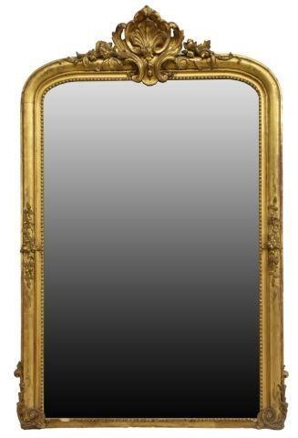 Appraisal: Large Italian Louis XV style giltwood hanging mirror late th