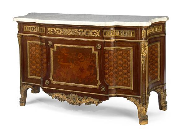 Appraisal: A good quality Louis XVI style gilt bronze mounted marquetry