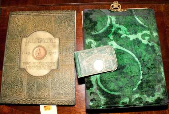 Appraisal: Victorian photo album with approximately vintage postcards with copy of