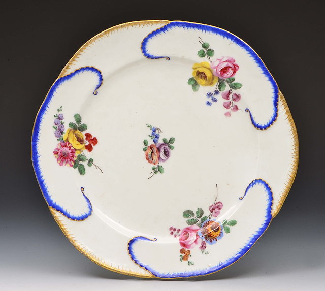 Appraisal: Sevres porcelain platedated for decorated in polychrome enamels with sprays