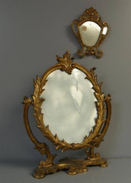 Appraisal: th century rococo style gilt framed bedroom mirror on shaped