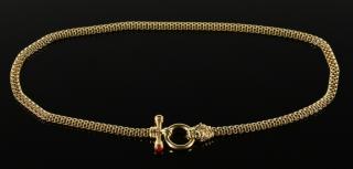 Appraisal: K Gold Necklace with Panther clasp k yellow gold box