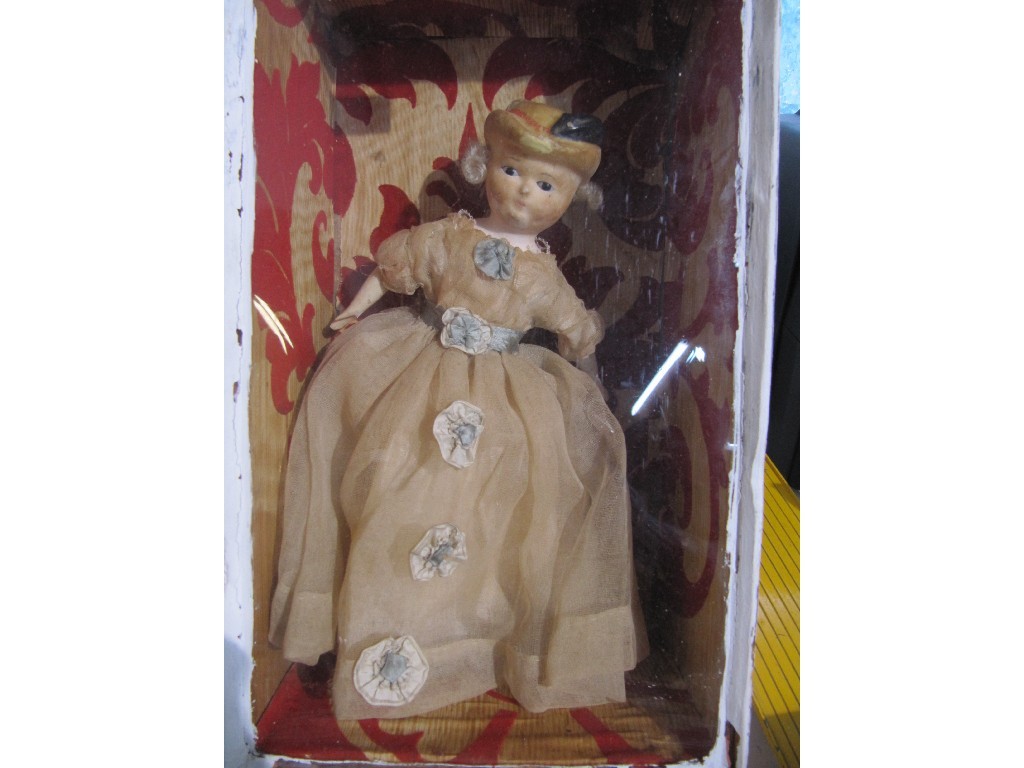 Appraisal: A wax lady doll in display case