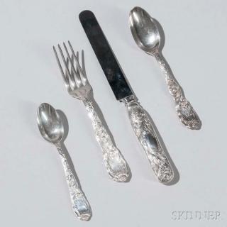 Appraisal: Forty-two Pieces of Tiffany Co Chrysanthemum Pattern Sterling Silver Flatware