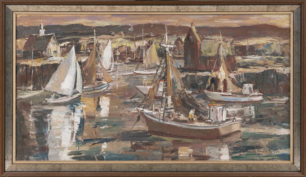 Appraisal: CHARLES GORDON MARSTON MASSACHUSETTS - HARBOR SCENE OIL ON CANVAS