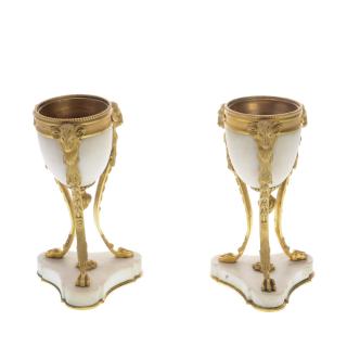 Appraisal: Pair George III bronze marble brule parfums Pair George III