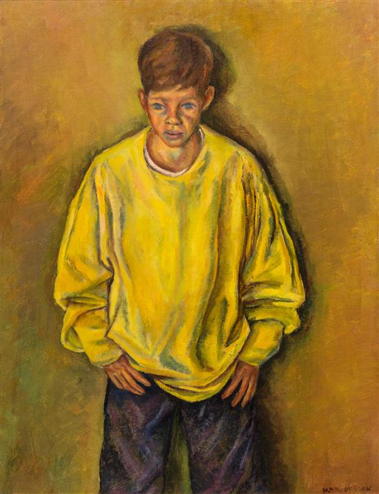 Appraisal: Sale Lot Morris Broderson American - Standing Boy c oil