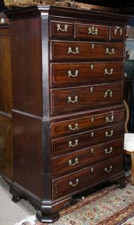 Appraisal: George III mahogany chest on chest circa having a molded