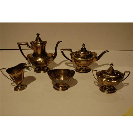 Appraisal: J S Co Sterling Silver Five-Piece Tea and Coffee Service