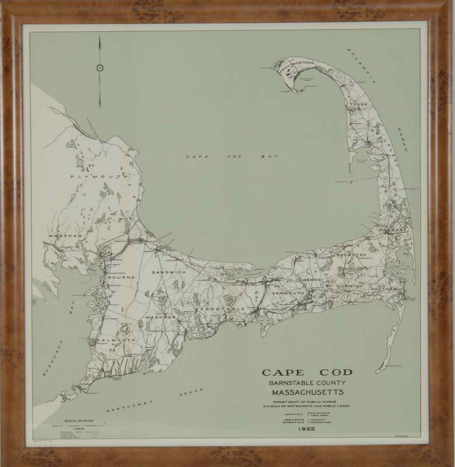 Appraisal: FRAMED MAP OF CAPE CODLater copy of an original Nice