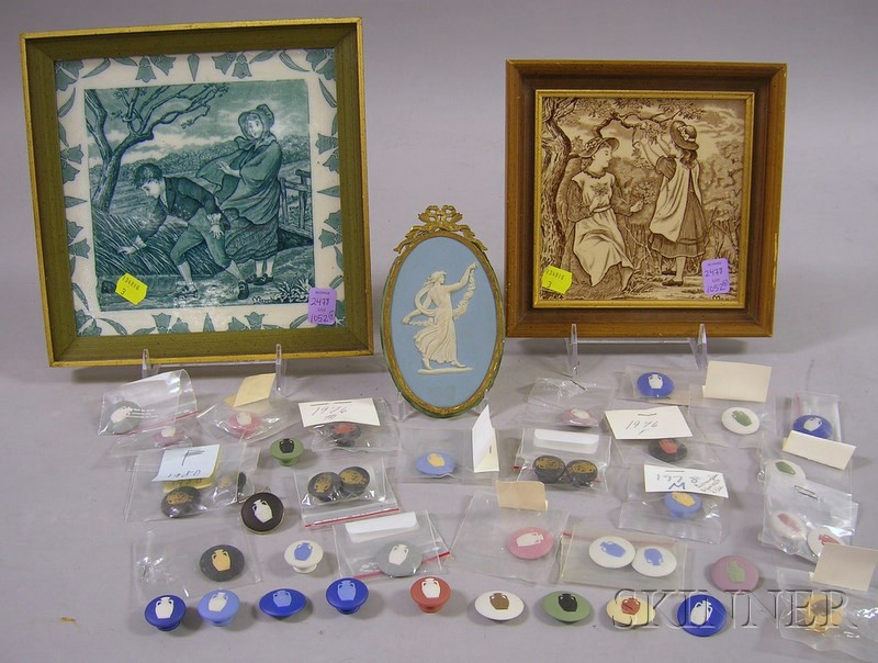 Appraisal: Group of Small Wedgwood Items including two framed calendar tiles