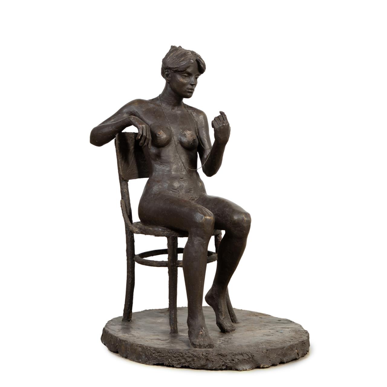 Appraisal: BANVOLGY LIFE SIZE BRONZE TONE FIGURAL NUDE Laszlo Banvolgy Hungarian