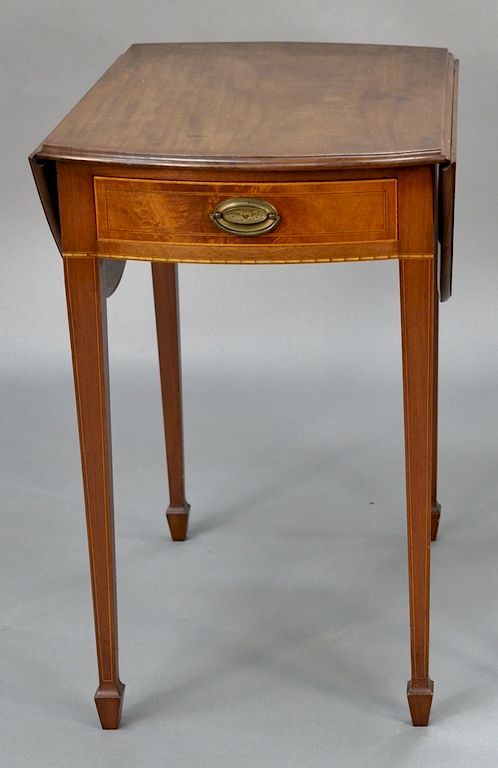 Appraisal: Margolis mahogany drop leaf pembroke table signed Margolis mahogany drop