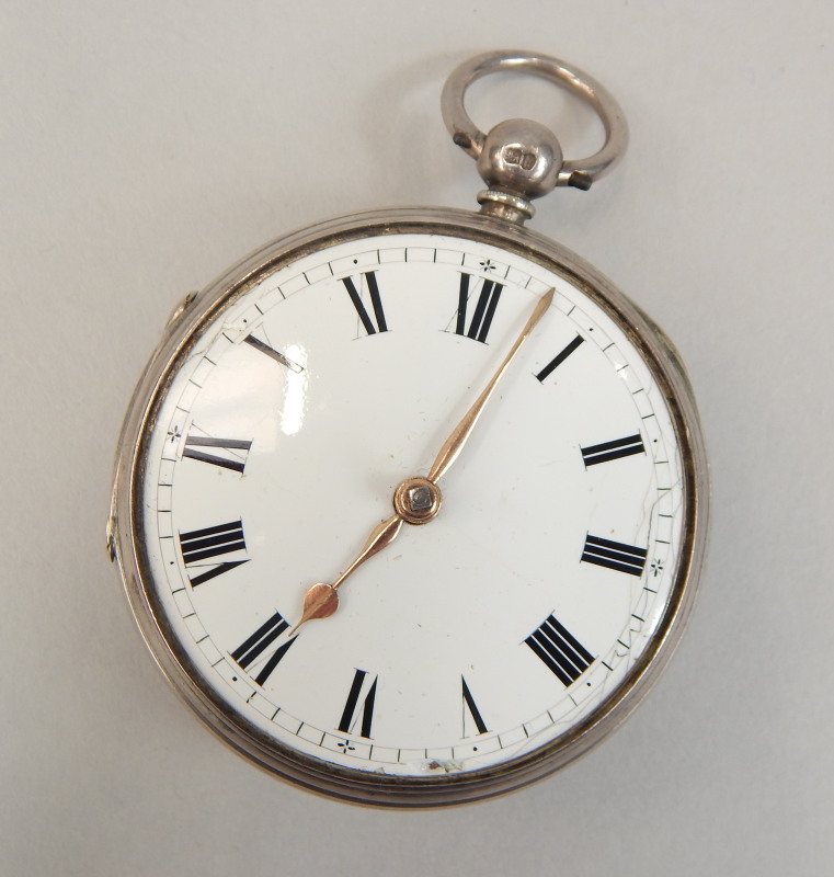 Appraisal: A Victorian open faced key wind pocket watch with gilt