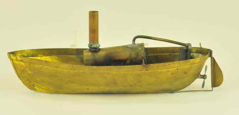 Appraisal: UNION MFG STEAM POWERED BOAT America c simple brass boat