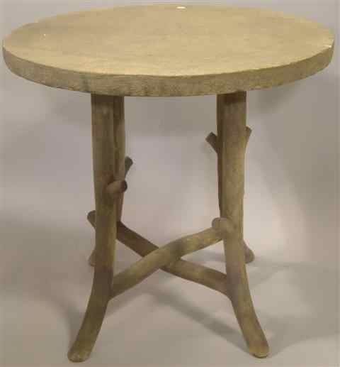 Appraisal: COLVIN AND HASTINGS FAUX BOIS ROUND BISTRO TABLE of cast