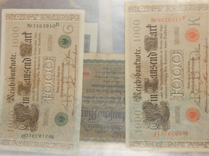 Appraisal: An album of early German and French bank notes including