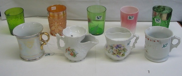 Appraisal: A GROUPING OF TUMBLERS AND PORCELAIN CUPS the tumblers include