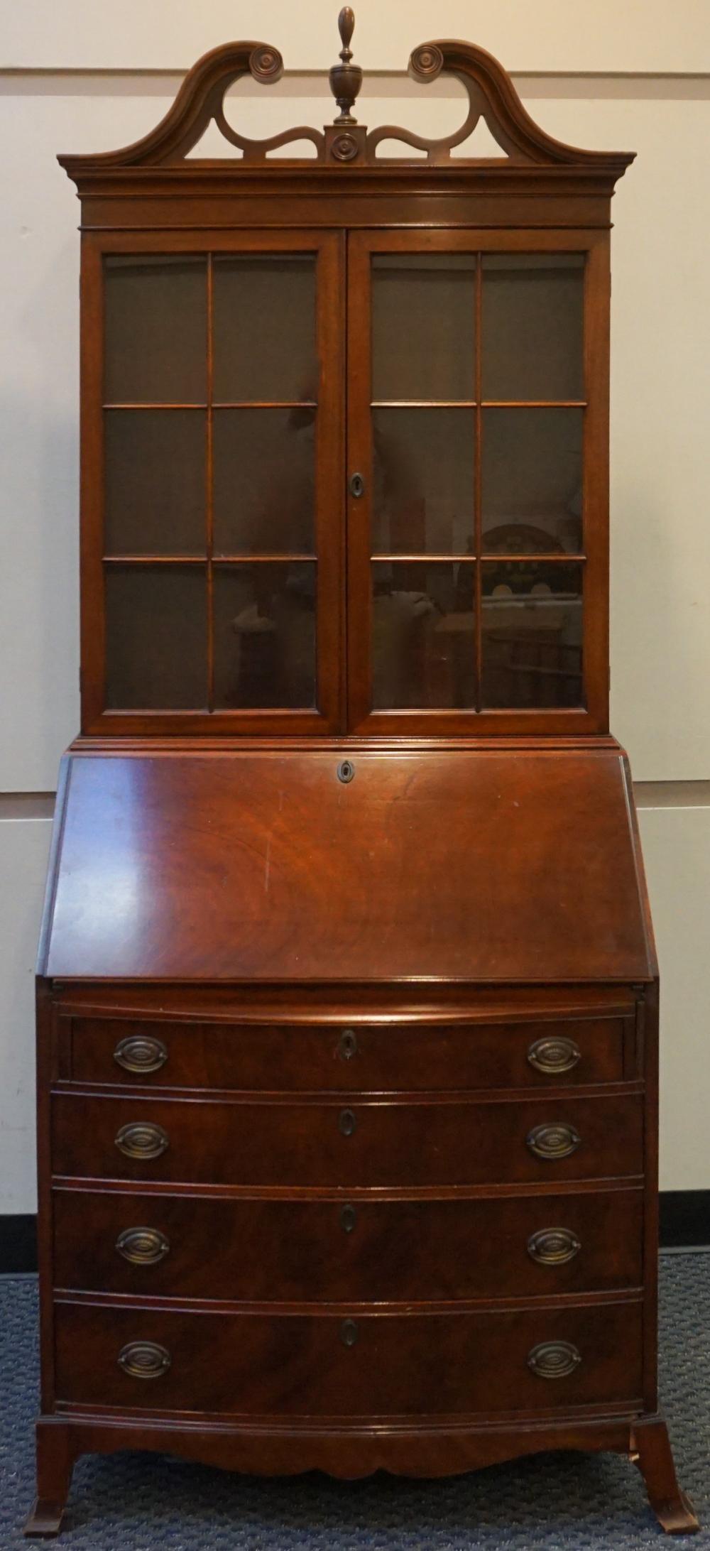 Appraisal: Federal Style Mahogany Slant Front Secretary Bookcase x x in