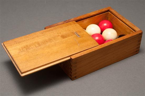 Appraisal: Nine carved and painted ivory billiard balls early th century