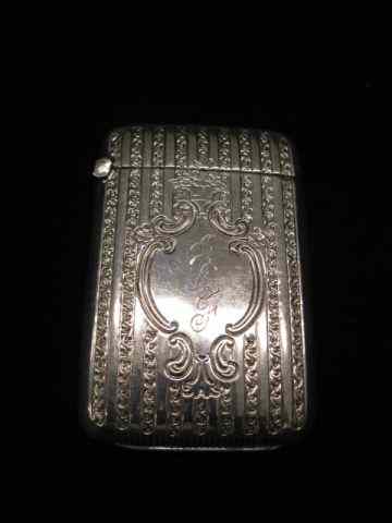 Appraisal: Victorian Sterling Silver Match Safe Nouveau design '' x ''