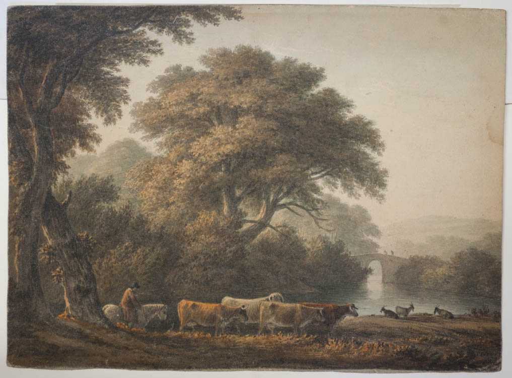 Appraisal: JOHN GLOVER WATERCOLOR ON PAPER United Kingdom - Landscape with