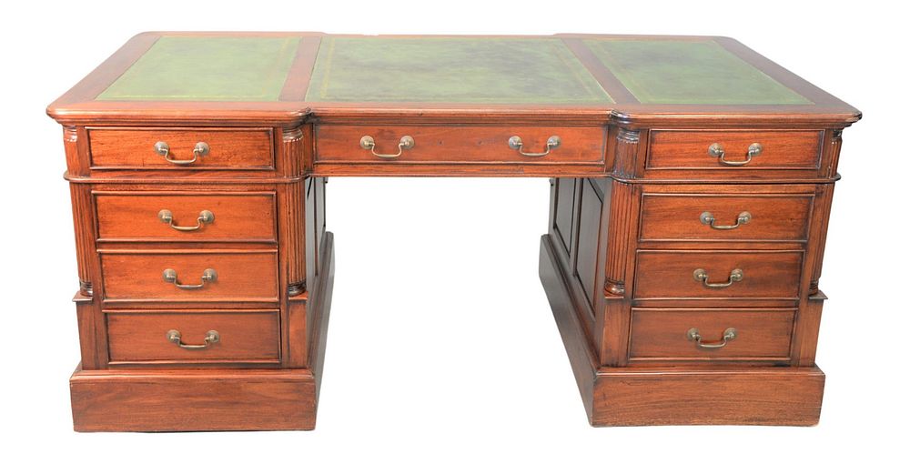 Appraisal: George IV Style Mahogany Partners Desk in three parts with