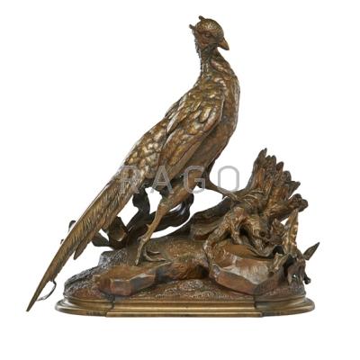 Appraisal: JULES MOIGNIEZ French - Bronze sculpture of a pheasant Signed