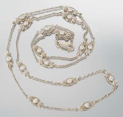 Appraisal: A Ladies' Diamond Chain k white gold cable link chain