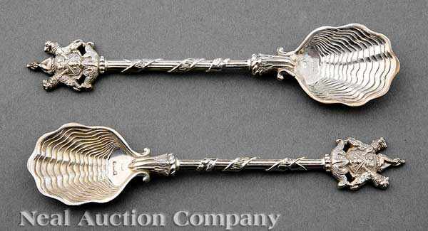 Appraisal: A Cased Pair of Mappin Webb Sterling Silver Serving Spoons