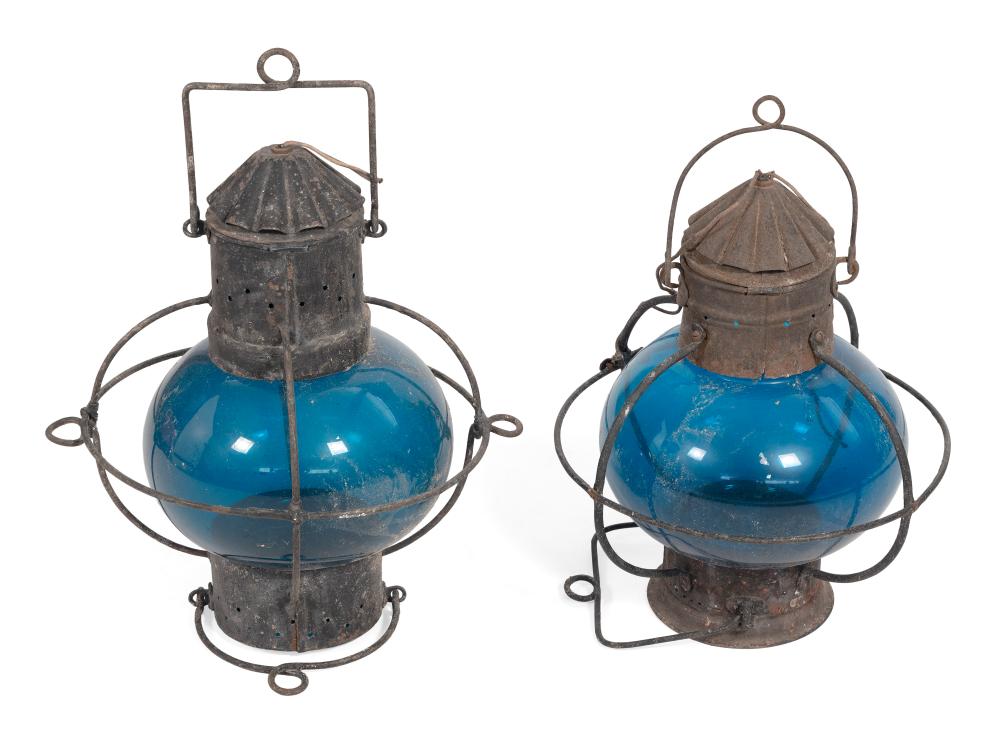 Appraisal: PAIR OF ONION LANTERNS TH CENTURY HEIGHTS PAIR OF ONION