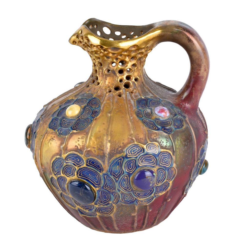 Appraisal: Werke Reissner Amphora Gres Bijou Pottery Ewer Werke Reissner Amphora