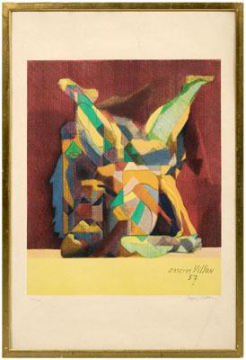 Appraisal: Jacques Villon lithograph French - La Lutte The Fight edition